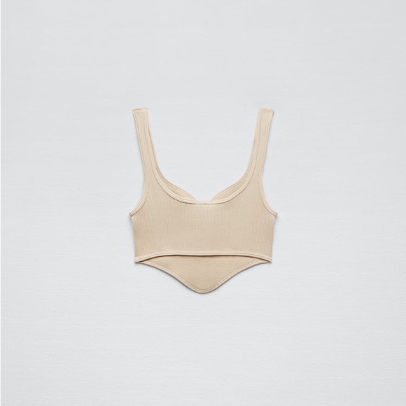 Zara Beige Pink Seamless Corset Top - Picture 15 of 16